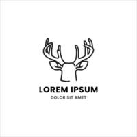 simples, elegante, moderno, e lindo monoline estilo animal logotipo modelo para seu criativo projeto. veado cabeça logotipo vetor