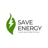 Salve  energia ícone. energia salvando símbolo vetor