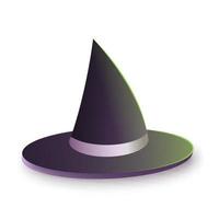 chapéu de bruxa em estilo cartoon em um fundo branco. ilustração vetorial vetor