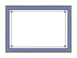 azul fronteira quadro, Armação deco vetor arte simples linha canto