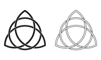 triquetra símbolo conjunto do céltico trindade nó. triquetra céltico nó glifo ícone. céltico nó símbolo. trindade placa. vetor ícone