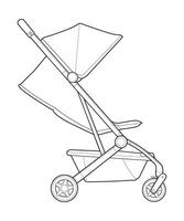 vetor do bebê carrinho de criança isolado em branco fundo. vetor ilustração do uma esboço estilo.