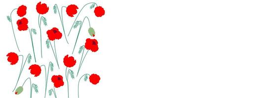 abstrato fundo com flores, vermelho papoulas. vetor ilustração