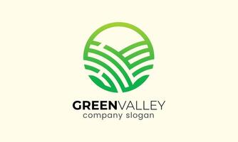 ai gerado verde vale verde natureza casa minimalista logotipo ícone símbolo modelo vetor