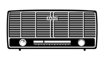 retro rádio silhueta. vetor clipart isolado em branco.