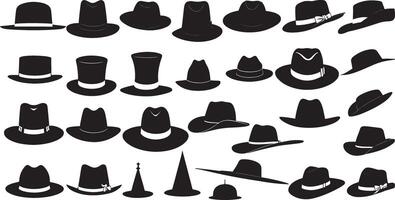 conjunto do silhuetas chapéus vetor ilustração