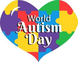 mundo autismo dia amor ilustração com enigma peças colorida poster bandeira fundo Projeto vetor