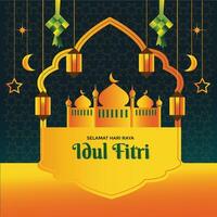 Selamat hari raya idul fitri vetor