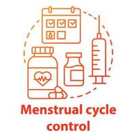 ícone de conceito gradiente vermelho de controle de ciclo menstrual. ilustração de linha fina de ideia de terapia hormonal. saúde da mulher. sistema reprodutivo feminino, fertilidade. desenho de contorno isolado de vetor