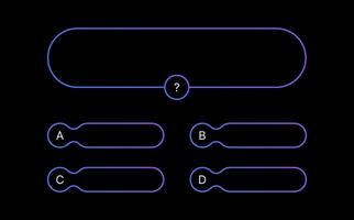 questionário teste jogos modelo. múltiplo escolha questões. usava dentro responda mostra em televisão e social meios de comunicação. vetor gradiente Projeto em Preto fundo.
