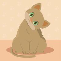 fofa gato desenho animado kawaii vetor ilustração