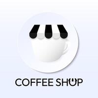 café fazer compras logotipo com moderno estilo vetor