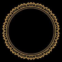 luxo ouro círculo florescer quadro, Armação com barroco estilo detalhes, vintage dourado circular redondo, perfeito para Casamento convites e vintage cartão projeto, floral flor elementos, vetor ilustração