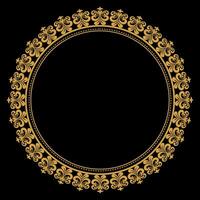 luxo ouro círculo florescer quadro, Armação com barroco estilo detalhes, vintage dourado circular redondo, perfeito para Casamento convites e vintage cartão projeto, floral flor elementos, vetor ilustração