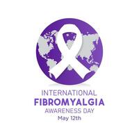 internacional fibromialgia consciência dia, pode 12. vetor ilustração em a tema do mundo fibromialgia e crônica fadiga síndrome consciência dia bandeira Projeto.