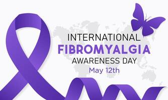 internacional fibromialgia consciência dia, pode 12. vetor ilustração em a tema do mundo fibromialgia e crônica fadiga síndrome consciência dia bandeira Projeto.