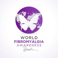 internacional fibromialgia consciência dia, pode 12. vetor ilustração em a tema do mundo fibromialgia e crônica fadiga síndrome consciência dia bandeira Projeto.