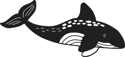 mão desenhado baleia dentro plano estilo vetor