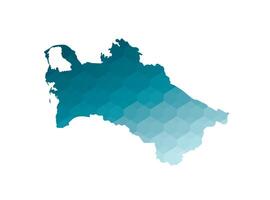 vetor isolado ilustração ícone com simplificado azul silhueta do Turquemenistão mapa. poligonal geométrico estilo. branco fundo.