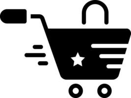 vetor sólido Preto ícone para compras