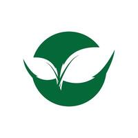 logotipos do ícone de vetor de elemento de natureza de ecologia de folha verde