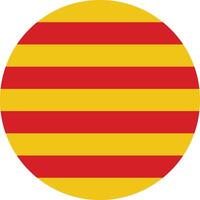 volta Catalunha bandeira . catalão bandeira botão . círculo bandeira do Catalunha . vetor ilustração