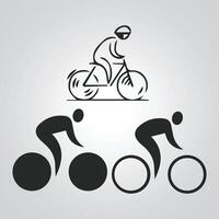 corrida bicicleta, vintage ciclo, único ícone, ciclo logotipo com uma prata fundo. vetor ilustração