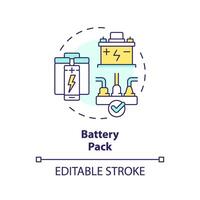 bateria pacote multi cor conceito ícone. Alto energia densidade armazenamento dispositivo. portátil eletrônicos. volta forma linha ilustração. abstrato ideia. gráfico Projeto. fácil para usar dentro folheto, livreto vetor