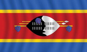 plano ilustração do a Eswatini bandeira. Eswatini nacional bandeira Projeto. Eswatini onda bandeira. vetor