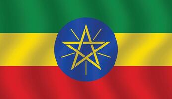 plano ilustração do Etiópia nacional bandeira. Etiópia bandeira Projeto. Etiópia onda bandeira. vetor