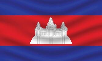 plano ilustração do a cambojano bandeira. Camboja nacional bandeira Projeto. Camboja onda bandeira. vetor