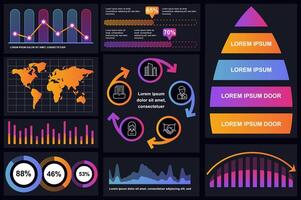 conjunto do infográfico elementos dados visualização vetor Projeto modelo. pode estar usava para passos, opções, o negócio processo, fluxo de trabalho, diagrama, fluxograma conceito, Linha do tempo, marketing ícones, informação gráficos.