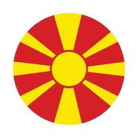 norte Macedônia nacional bandeira vetor ícone Projeto. norte Macedônia círculo bandeira. volta do norte Macedônia bandeira.