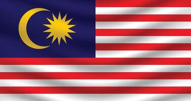 plano ilustração do a Malásia bandeira. Malásia nacional bandeira Projeto. Malásia onda bandeira. vetor