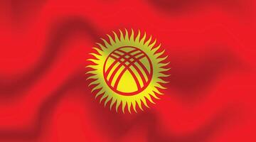 plano ilustração do Quirguistão nacional bandeira. Quirguistão bandeira Projeto. Quirguistão onda bandeira. vetor