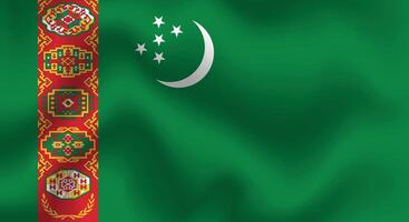 plano ilustração do a Turquemenistão bandeira. Turquemenistão nacional bandeira Projeto. Turquemenistão onda bandeira. vetor