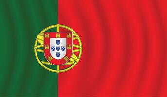 plano ilustração do Portugal nacional bandeira. Portugal bandeira Projeto. Portugal onda bandeira. vetor