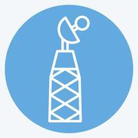 ícone sinal torre. relacionado para militares e exército símbolo. azul olhos estilo. simples Projeto ilustração vetor