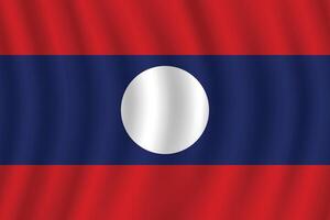 plano ilustração do Laos nacional bandeira. Laos bandeira Projeto. Laos onda bandeira. vetor