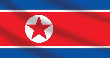 plano ilustração do a norte Coréia nacional bandeira. norte Coréia bandeira Projeto. norte Coréia onda bandeira. vetor