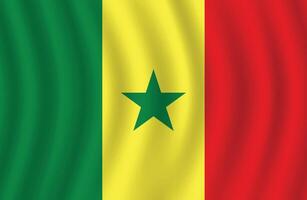 plano ilustração do Senegal nacional bandeira. Senegal bandeira Projeto. Senegal onda bandeira. vetor