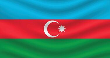 plano ilustração do Azerbaijão bandeira. Azerbaijão nacional bandeira Projeto. Azerbaijão onda bandeira. vetor