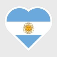 plano ilustração do Argentina nacional bandeira. Argentina bandeira dentro coração forma. vetor Argentina bandeira dentro coração.
