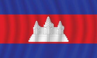 plano ilustração do a cambojano bandeira. Camboja nacional bandeira Projeto. Camboja onda bandeira. vetor