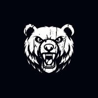 Urso logotipo com grunge conceito vetor