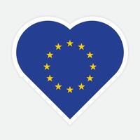 europeu União bandeira. eu bandeira dentro coração forma. vetor europeu União bandeira dentro coração.