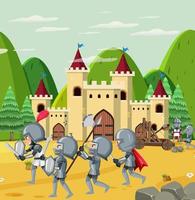 cavaleiro antigo exército lutando pelo reino vetor