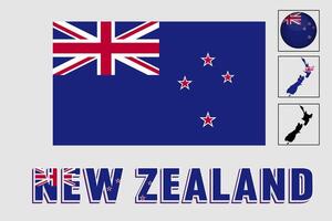 Novo zelândia bandeira e mapa dentro uma vetor gráfico
