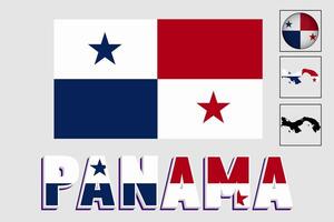 Panamá bandeira e mapa dentro uma vetor gráfico
