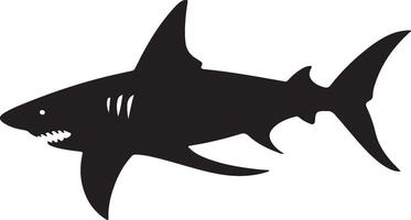 Tubarão silhueta vetor ilustração branco fundo